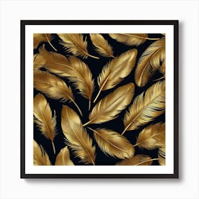 Gold Feathers 3 Art Print