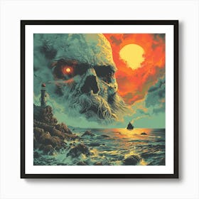 Skull And The Lighthouse Art Print