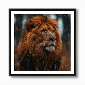 Lion In The Forest 1 Art Print