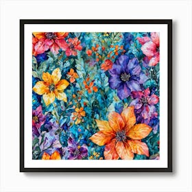 Watercolor Flowers Art Print