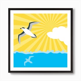 Sun Sea Clouds Gull The Shade Art Print