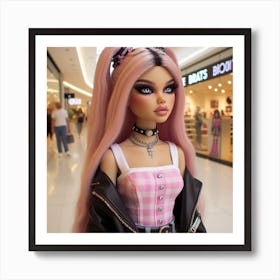 Pink Haired Doll 4 Art Print