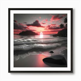 Sunset At The Beach 30 Art Print