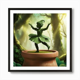 Dancing Green Plant 1 Art Print