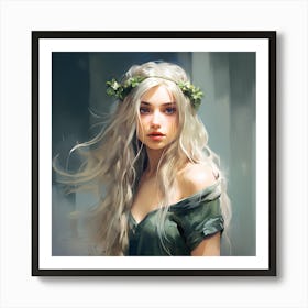 Magical Elf Princess -Blonde Girl Art Print