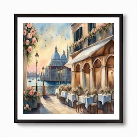 Venice Cafe Art Print