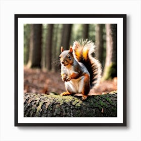 Squirrel In The Forest 114 Art Print