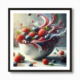 Splash Of Berries Art Print