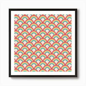 Retro Rainbow Pattern 11 Art Print