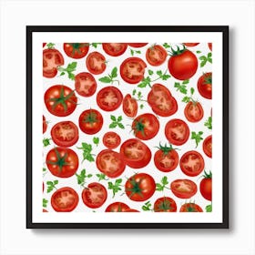 Seamless Pattern Of Tomatoes 1 Art Print