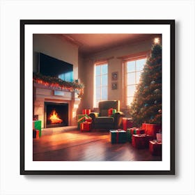 Christmas Tree In Living Room 5 Art Print