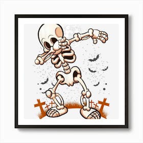 Halloween Shirts For Boys Kids Girl Dabbing Skeleton Costume Art Print