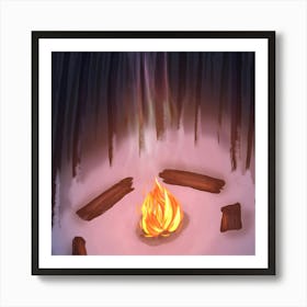 Comfort by fire Art Print