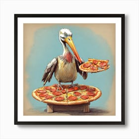 Pelican Pizza 1 Art Print