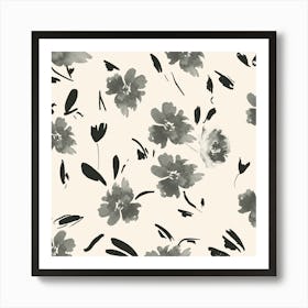 Black And White Flowers Art Print