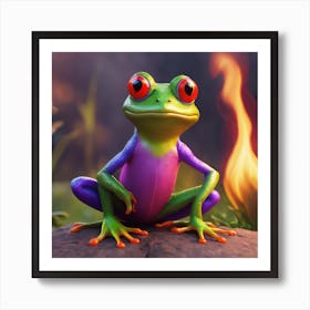 Frog With Fire Art Print