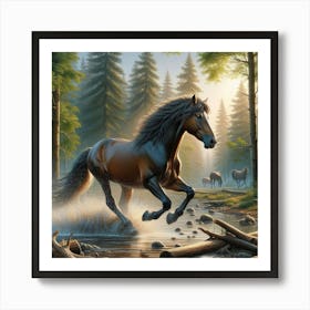 Horse In The Forest 3 Art Print