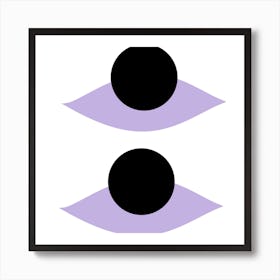 Purple Eyes With Black Dots 1 Art Print