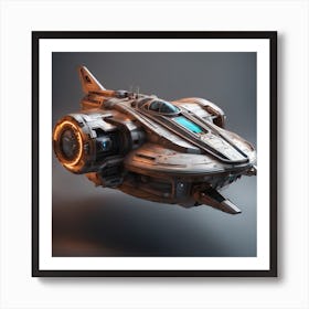 A Highly Detailed 3d Model Of A Sci Fi Spaceship W Art Print