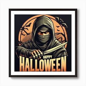 Happy Halloween Ninja 2 Art Print