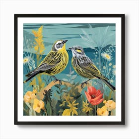 Bird In Nature Yellowhammer 3 Art Print