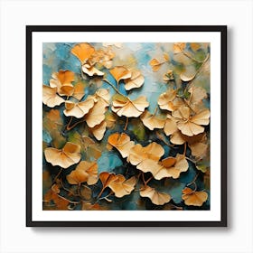 Tropical leaves of ginkgo biloba Art Print