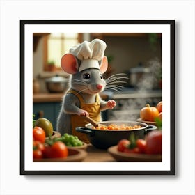 Flux Dev A Whimsical Mouse Adorned In A Miniature Chefs Hat An 0 Art Print