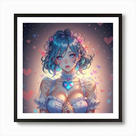 Girl With Massive Heart Art Print