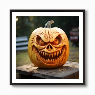 Purple Halloween Pumpkin Art Print by Mydream