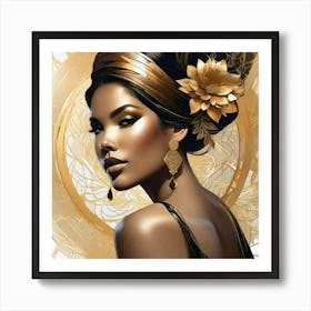 Gold And Black 2 Art Print