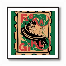 Flora Girl Square Art Print