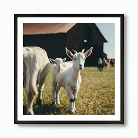 Goats On A Farm 2 Art Print