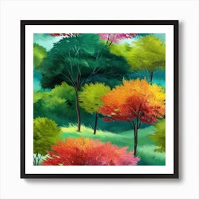 Colorful Trees 2 Art Print