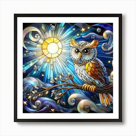 Owl In The Sky Art Print