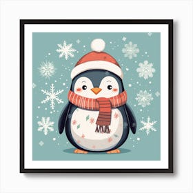 Christmas Penguin 4 Art Print