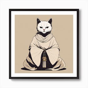 Zen Cat Art Print