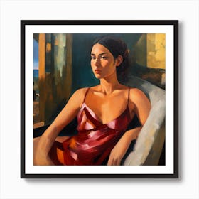 Woman In Red 8 Art Print