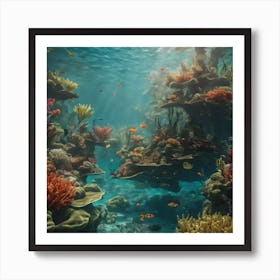 Surreal Underwater Landscape Inspired By Dali 11 Art Print