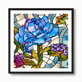 Lavender Blue Mosaic Art Print