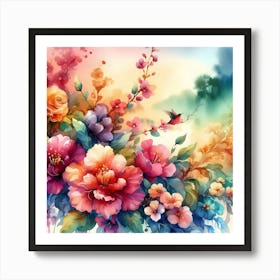 Watercolor Flowers 54 Art Print