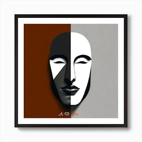 Minimalist Dark and Light Color Illustration Double Face Art Print