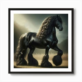 Black Horse Art Print