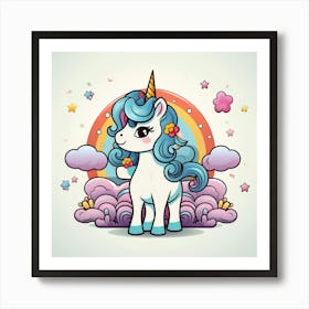 Cute Unicorn 833 Art Print