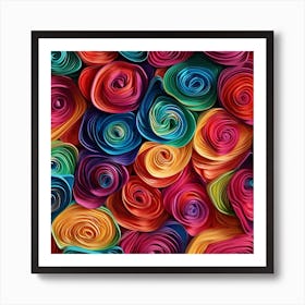 Colorful Paper Roses Background Art Print