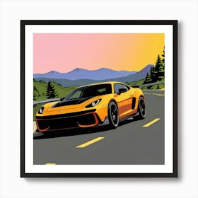 Close-Up of Performance Car Front Profile Art Print