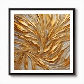 Gold Swirl Abstract Painting Art Print