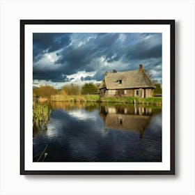 Firefly Reflected Old House Beneath Moody Clouds 77001 (2) Poster