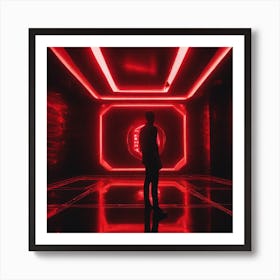 Man Standing In A Red Room Art Print