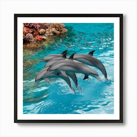 Playful Dolphins Art Print