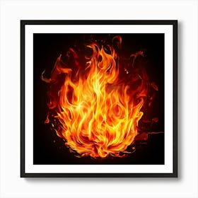 Vector Flames Heat Blaze Inferno Fiery Burning Ignite Combustion Ember Bonfire Passion I (3) Art Print